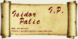 Isidor Palić vizit kartica